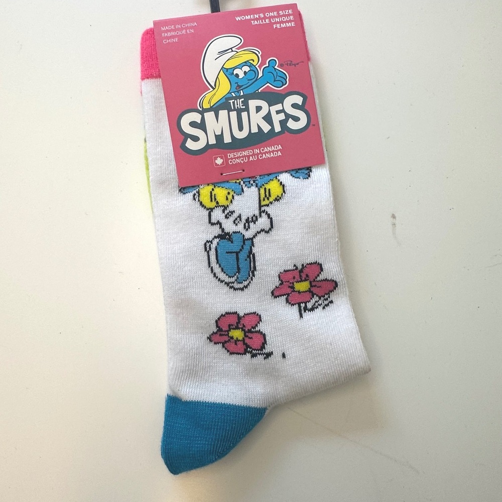 Smurfs Womens One‎ Size Socks New With Tags Fun Novelty Socks Cute Cartoon